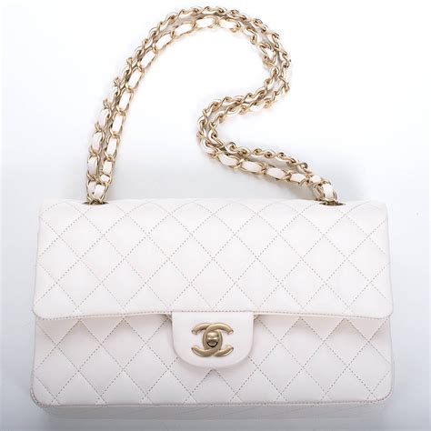 chanel white small purse|chanel white bag price.